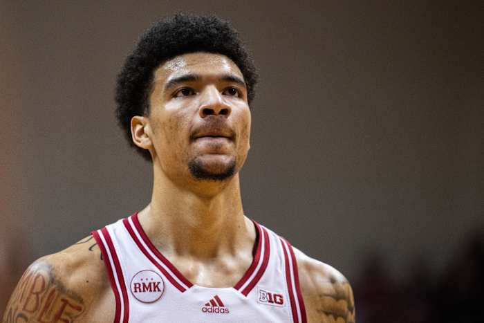 Indiana Hoosiers center Kel'el Ware (1) in the first half against the Michigan State Spartans at Simon Skjodt Assembly Hall.